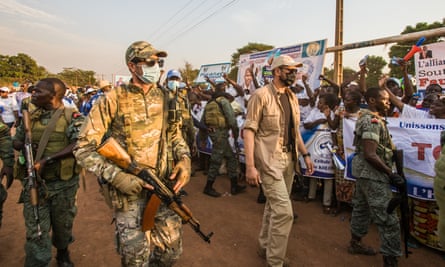 Russian and Rwandan security forces in Bangui in Central African Republic in December 2020 