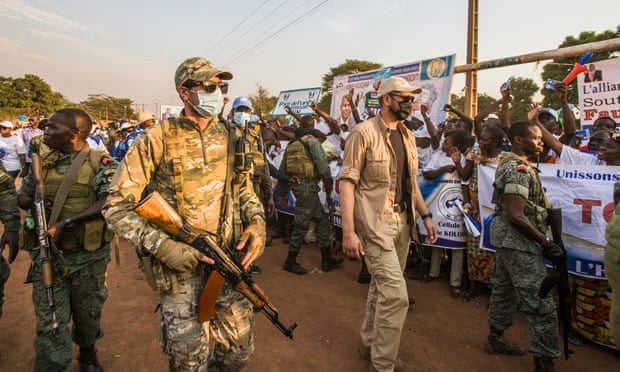 Russian and Rwandan security forces in Bangui in Central African Republic in December 2020