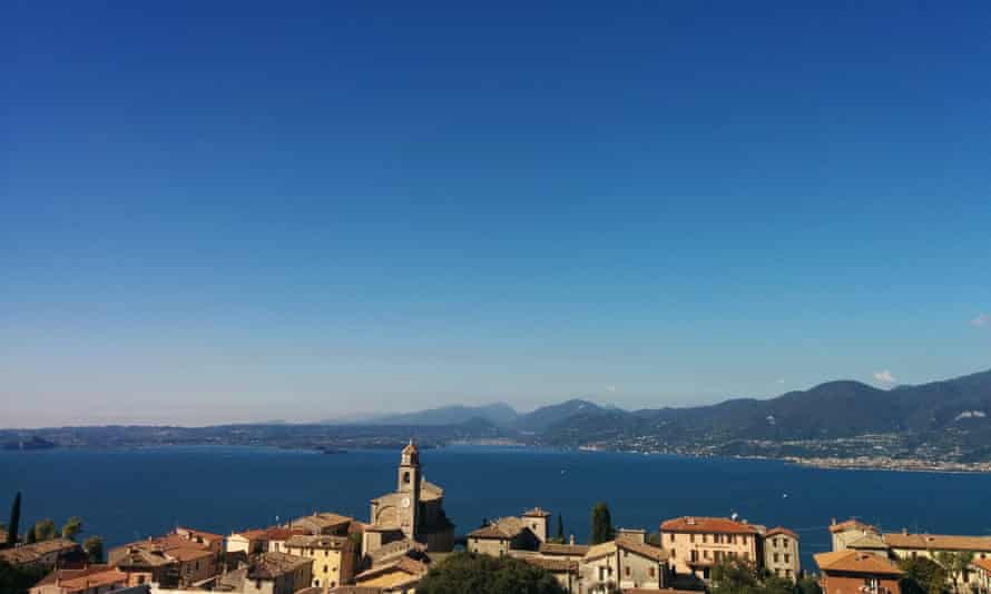 View of Lake Garda from the village of Torri del Benaco.