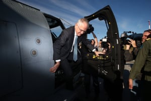 Malcolm Turnbull in the cockpit of a Romeo Seahawk helicopter from 816 Squadron at HMAS Albatross