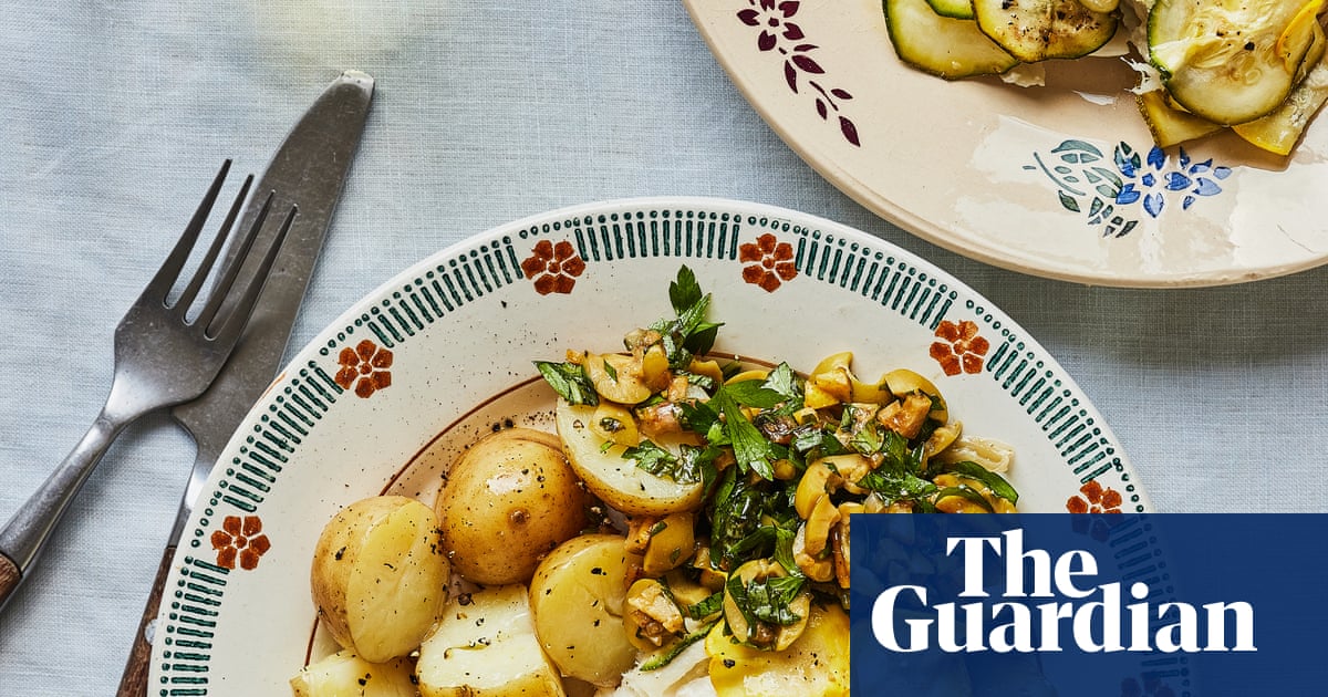 Thomasina Miers’ recipes for cod with courgettes, green olives and lemon, and a blackberry and almond slice