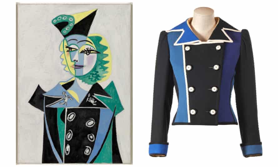 A YSL jacket from the autumn/winter 1979 collection inspired by Pablo Picasso’s Portrait of Nusch Éluard (1937).