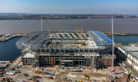 Farhad Moshiri plots exit after ruinous reign but Everton’s future still unsure | Everton 6 Everton’s new stadium at Bramley Moore dock