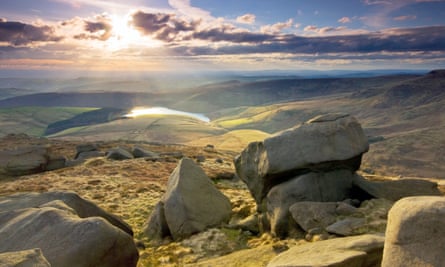 View from Kinder Scout in the Peak District national park.