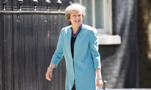 Theresa May arrives at 10 Downing Street.