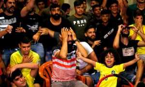 Fans watch Brazil’s World Cup quarter-final against Belgium