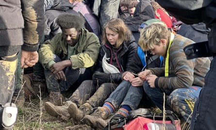 Greta Thunberg among activists at the Garzweiler 2 mine near Lützerath