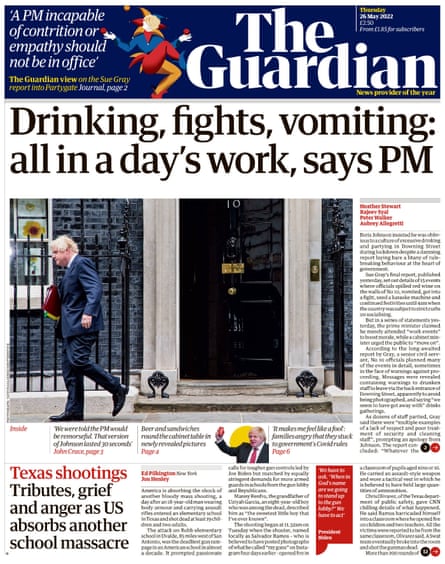 Failure Of Leadership': What The Papers Say About Johnson And The Sue Gray  Partygate Report | Gray Report | The Guardian