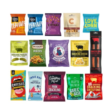 Assortment of pub snacks