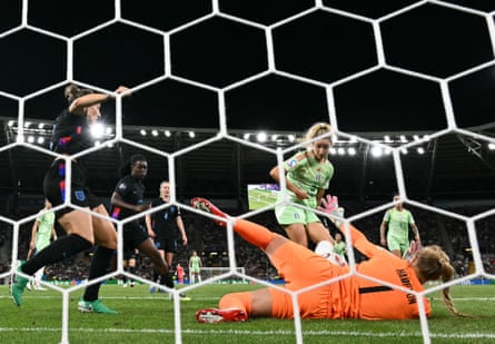Hannah Hampton saves from Italy’s Emma Severini