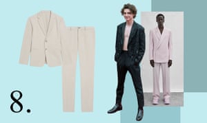 Dare to bareTake a leaf out of Timothee Chalamet’s red-carpet playbook (left) and wear your party suit with nothing underneath, or do a Paul Mescal and style it with a vest in place of a shirt for a summer update. From left: Blazer, £355, theory.com; Trousers, £175, theory.com; Timothee Chalamet; Alexander McQueen SS23.