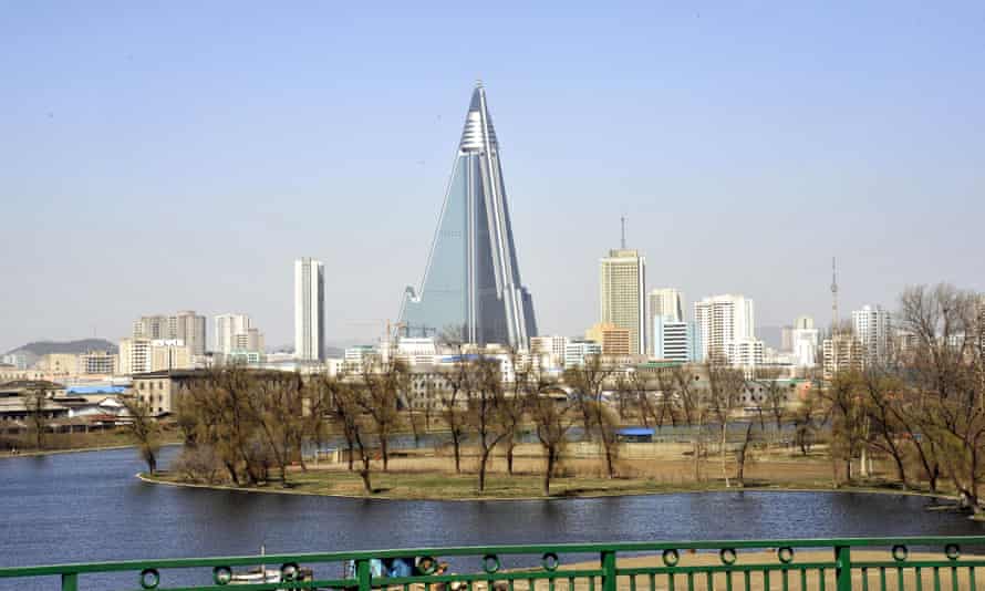 Late checkout … Pyongyang’s unfinished Ryugyong hotel.