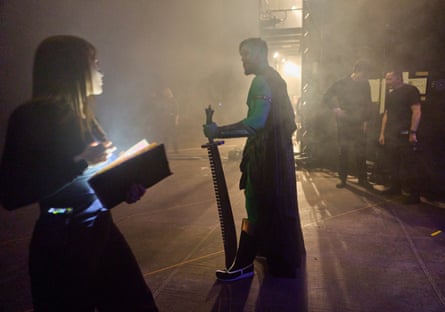 Actor and stuntman James Unsworth waits backstage