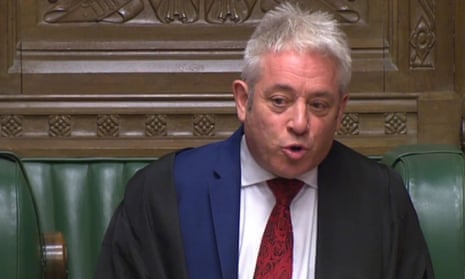 John Bercow speaks during prime minister’s questions in the House of Commons