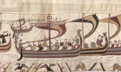Part of the Bayeux tapestry, which will be loaned to Britain after President Macron agreed to let it leave France for the first time in 950 years.