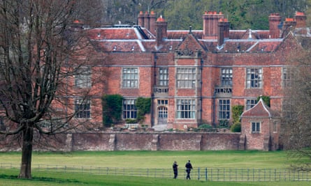 Police patrol Chequers in April 2020.