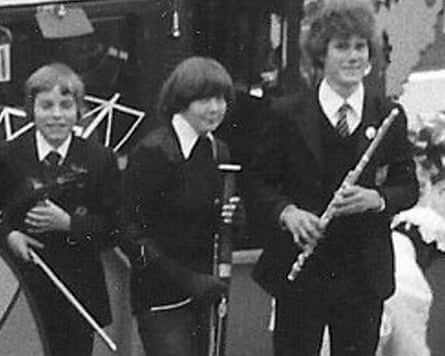 Keir Starmer playing the flute at a Duke of Edinburgh awards ceremony in 1980