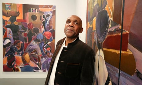 Denzil Forrester at an exhibition of his work.