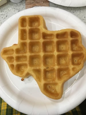 Lone Star-shaped breakfast waffles. Everything’s bigger in Texas.