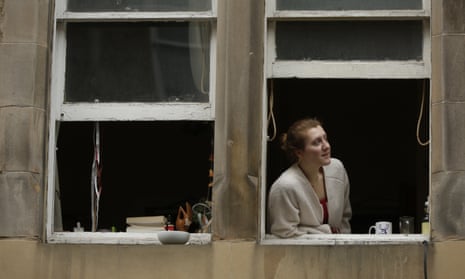 Student Caroline Norton in her flat on Cockburn Street, Edinburgh.