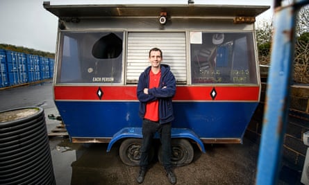 Chef Sam Pinnock beside his old dodgem kiosk