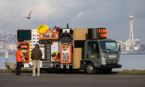 Amazon’s Treasure Truck, a roaming vehicle offering customers in Seattle one-off purchases at discounted prices.