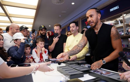 Formula One driver Lewis Hamilton at the official opening of the Fanatics Collectibles store in London last year.