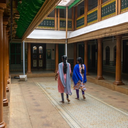 The central courtyard of one of the mansions in Chettinad.