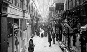 Le Passage Choiseul shopping arcade in Paris, circa1900.