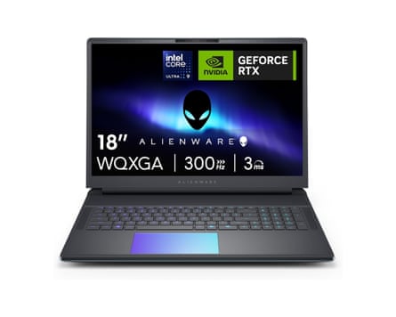 Alienware 18 Area-51 Gaming laptop 18” QHD+ 300Hz G-Sync, Intel Core Ultra 9 275HX, NVIDIA GeForce RTX 5080, 32GB DDR5 RAM, 2TB SSD, Windows 11 Home, Cryo-tech, AlienFX RGB Qwerty in Liquid Teal