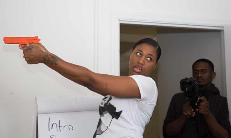 Marchelle Tigner, founder of Trigger Happy Firearm Instruction, instructs a class.