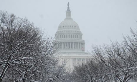 us capitol covered in snow