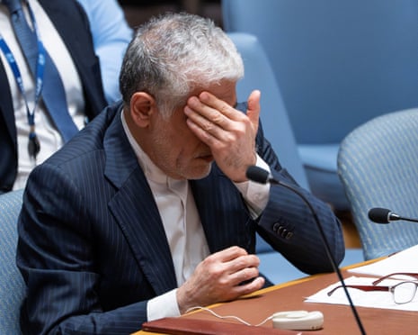 Iran's ambassador and permanent representative to the United Nations, Amir Saeid Iravani ,attends a meeting of the UN security council, after a US attack on Iran's nuclear sites, at U.N. headquarters in New York City, U.S., June 22, 2025.
