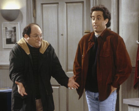 Jason Alexander as George Costanza (lef) and Jerry Seinfeld in the US sitcom. Postecoglou referenced the episode where the character Costanza turns up for work after leaving his job