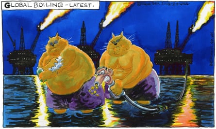 Steve Bell on Rishi Sunak’s promise to ‘max out’ North Sea oil – cartoon