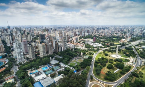 Aerial view of Sao Paulo and Ibirapuera Park