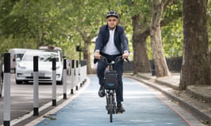 Trying out a protected cycle lane in London. Khan has promoted low traffic neighbourhoods during lockdown.