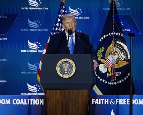 Donald Trump gives remarks at the Road to Majority conference at the Washington Hilton.