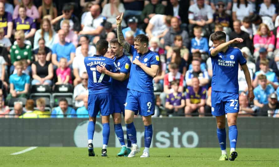 Championship finale clockwatch – live updates on all the action! | Championship 3 Jordan Hugill celebrates scoring for Cardiff.