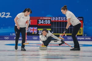 Eve Muirhead (centre) in action for Great Britain against China.
