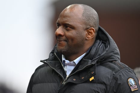 It has not escaped Patrick Vieira’s attention that Crystal Palace are sliding down the Premier League table.