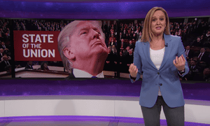 ‘Trump took a break from tweeting about immigrants to scream slightly more politely at lawmakers about immigrants,’ said Samantha Bee.