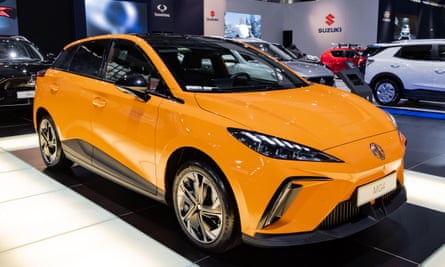 MG’s MG4 on show at the Brussels Autosalon European Motor Show in Belgium.