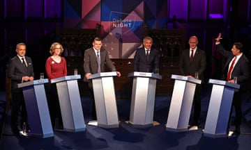 Leaders of Scotland’s five main political parties at the BBC debate.