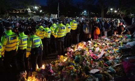 The vigil for Sarah Everard on Clapham Common, 13 March 2021.
