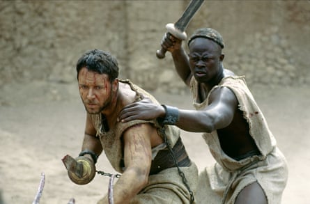 Djimon Hounsou with Russell Crowe in Gladiator