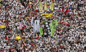 Protesters march against the proposed amendments to extradition law in Hong Kong.