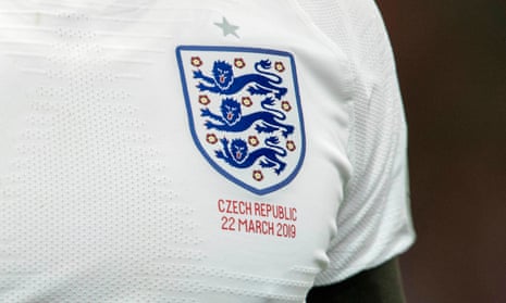 The FA crest displayed on an England shirt. 