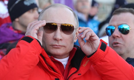 Vladimir Putin at the 2014 Winter Olympics in Sochi.