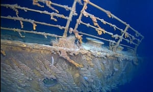 New images of the side of the RMS Titanic in her resting place at the bottom of the North Atlantic Ocean, taken during a survey of the wreckage from a manned submersible on an expedition in August 2019.